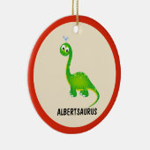 Dinosaur op maat van de naam van het kind keramisch ornament (Rechts)