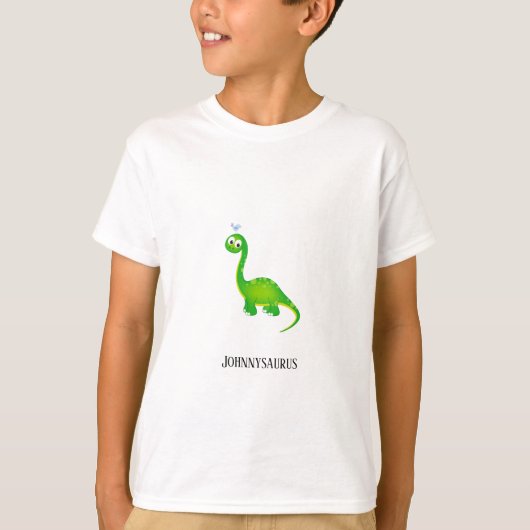 Dinosaur op maat van de naam van het kind t-shirt (Voorkant)