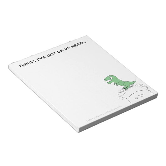 Dinosaur op mijn hoofd! Notitieblok (Schuin)