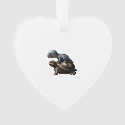 dinosaur op schildpad Kopie Ornament (voorkant)