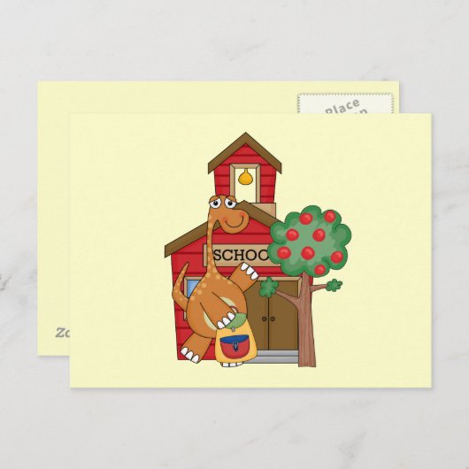 Dinosaur op School t-shirts en cadeautjes Briefkaart (Voorkant / Achterkant)