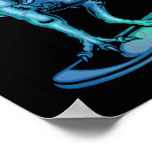 Dinosaur Op Skateboard Skateboardende Dinosaurusra Poster (Hoek)