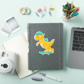 Dinosaur op skateboard sticker (iPad Cover)