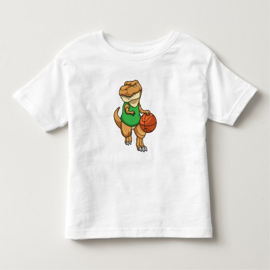 Dinosaur op sport met Basketball Kinder Shirts (Voorkant)