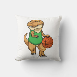 Dinosaur op sport met Basketball Kussen