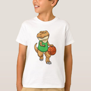 Dinosaur op sport met Basketball T-shirt