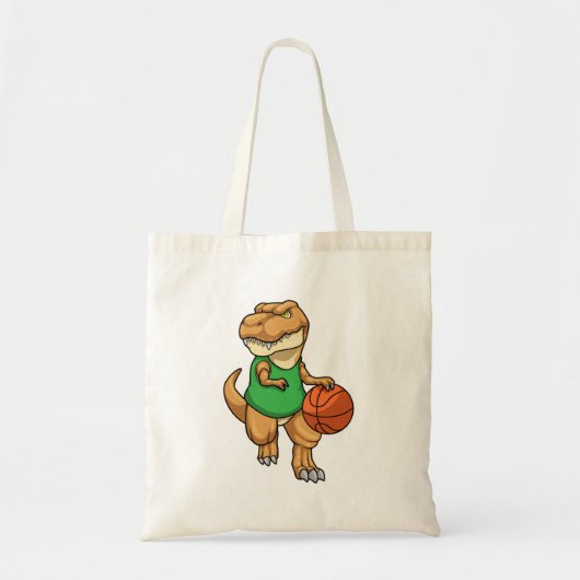 Dinosaur op sport met Basketball Tote Bag (Voorkant)