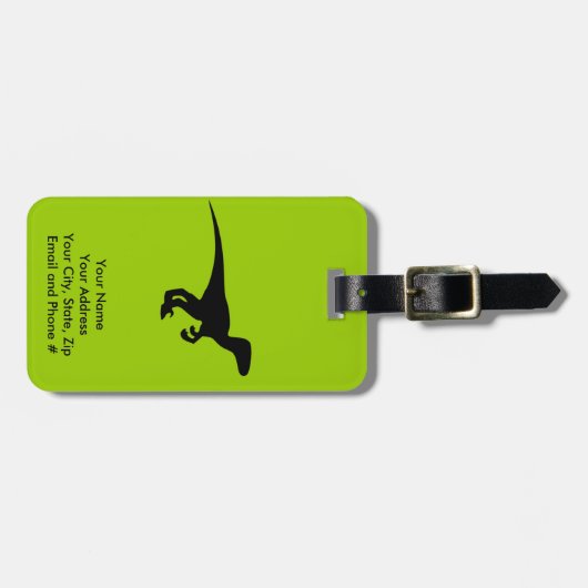 Dinosaur Outline Jurassic Era Bagagelabel (Voorkant horizontaal)