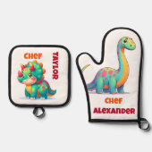 Dinosaur Ovenwant & Pannenlap Set (Voorkant)