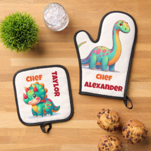 Dinosaur Ovenwant & Pannenlap Set