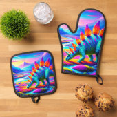 Dinosaur Ovenwant & Pannenlap Set (Top down)