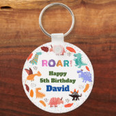Dinosaur over de Sleutelhanger van het verjaardags (Achterkant)