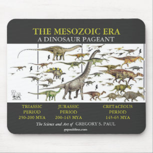 Dinosaur Pageant Mousepad Art van Gregory Paul Muismat