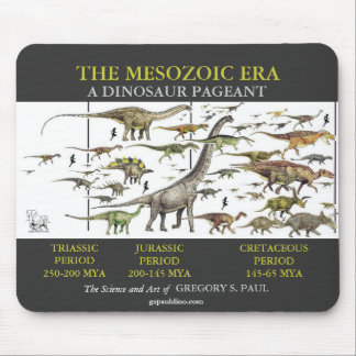 Dinosaur Pageant Mousepad Art van Gregory Paul Muismat