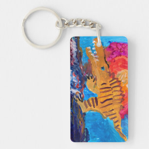 Dinosaur Painting Sleutelhanger