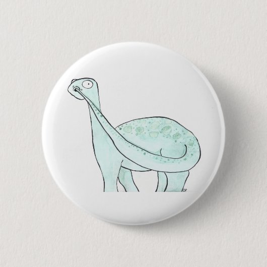 Dinosaur pakt zijn neus aan ronde button 5,7 cm (Voorkant)