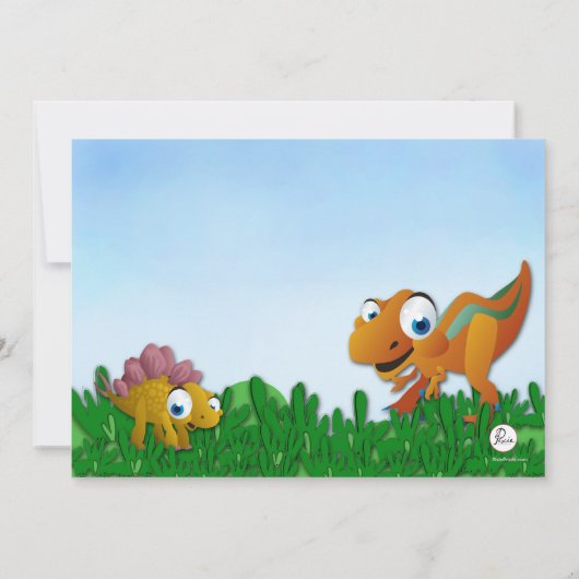 Dinosaur Pals Uitnodiging (Achterkant)