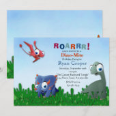 Dinosaur Pals Uitnodiging (Voorkant / Achterkant)