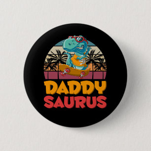 Dinosaur papa Dino Retro Familie Ronde Button 5,7 Cm