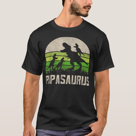  Dinosaur Papasaurus Kinder Funny Vader's T-shirt (Voorkant)