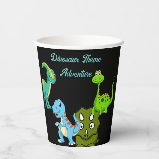 Dinosaur Paper Bord Papieren Bekers (Voorkant)