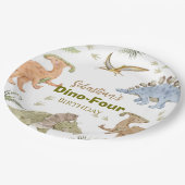 Dinosaur Paper Plates Birthday Boy Party Papieren Bordje (Gekanteld)