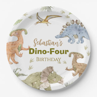 Dinosaur Paper Plates Birthday Boy Party Papieren Bordje