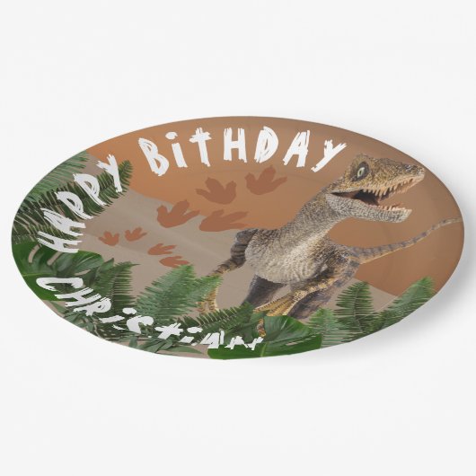 Dinosaur Papieren Bordje (Gekanteld)