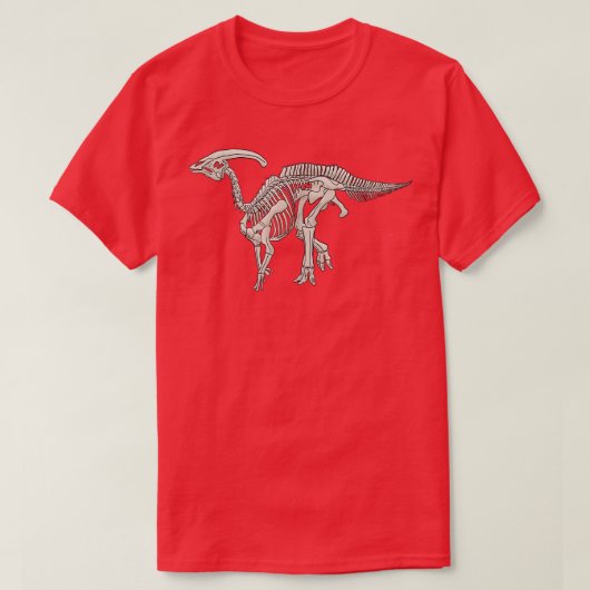 Dinosaur Parasaurolophus Fossil Skeleton T-Shirt (Design voorkant)