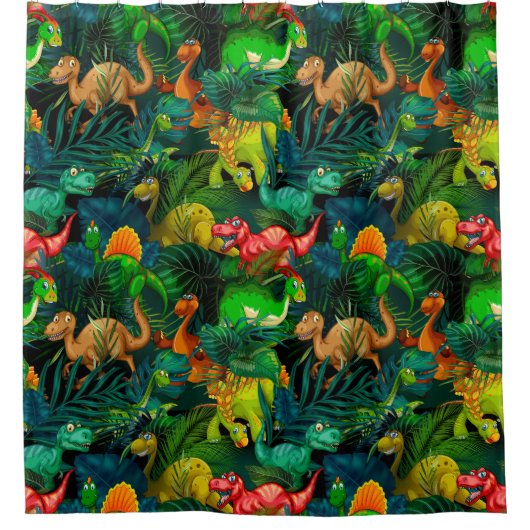 Dinosaur Park Douchegordijn (Voorkant)
