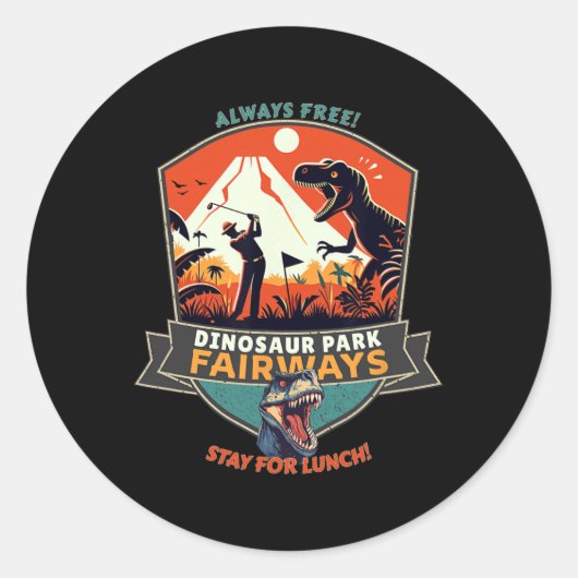 Dinosaur Park Fairways  Ronde Sticker (Voorkant)
