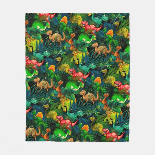 Dinosaur Park Fleece Deken (Voorkant)