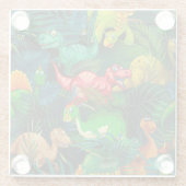 Dinosaur Park Glazen Onderzetter (Achterkant)