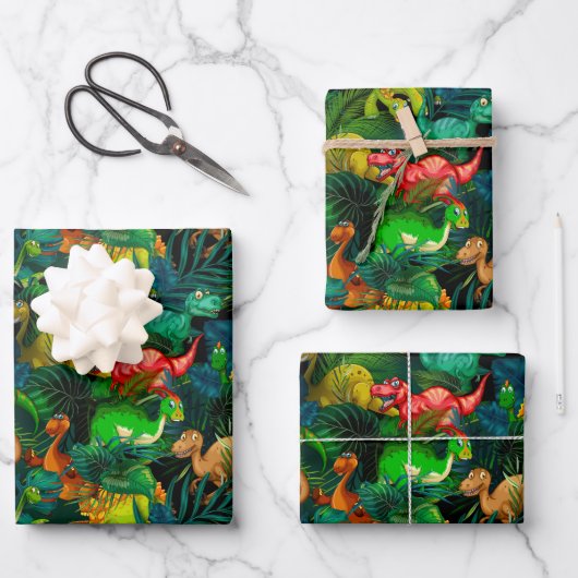 Dinosaur Park Inpakpapier Vel (Voorkant)