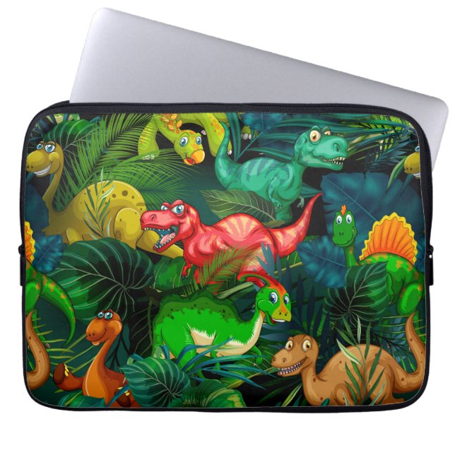 Dinosaur Park Laptop Sleeve (Voorkant)