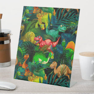 Dinosaur Park Reclamebord Met Voetstuk