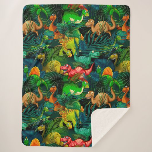 Dinosaur Park Sherpa Deken (Voorkant)