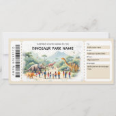Dinosaur Park Ticket Gift Certificate Template Kaart (Voorkant)