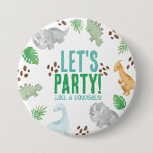 Dinosaur partij gunst kind partij ronde button 7,6 cm (Voorkant)