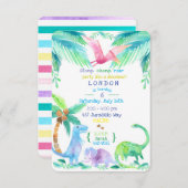 Dinosaur partijuitnodiging kaart (Voorkant / Achterkant)