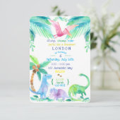 Dinosaur partijuitnodiging kaart (Staand voorkant)