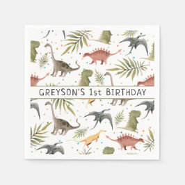 Dinosaur Party Animal Birthday - Gepersonaliseerd Servet