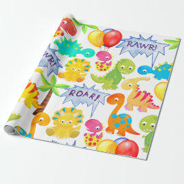 Dinosaur Party Balloons  Rawr Cadeaupapier