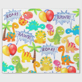 Dinosaur Party Balloons  Rawr Cadeaupapier (Vlak)