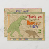 Dinosaur Party Bedankt Briefkaart (Voorkant / Achterkant)