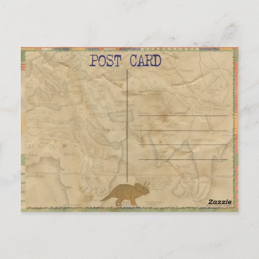 Dinosaur Party Bedankt Briefkaart (Achterkant)