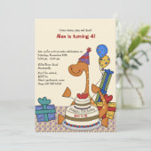 Dinosaur Party Birthday Uitnodiging (Staand voorkant)
