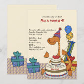 Dinosaur Party Birthday Uitnodiging (Voorkant / Achterkant)