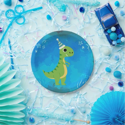 Dinosaur Party Bord Blauw (Feest)