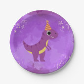 Dinosaur Party Bord Paarse (Voorkant)